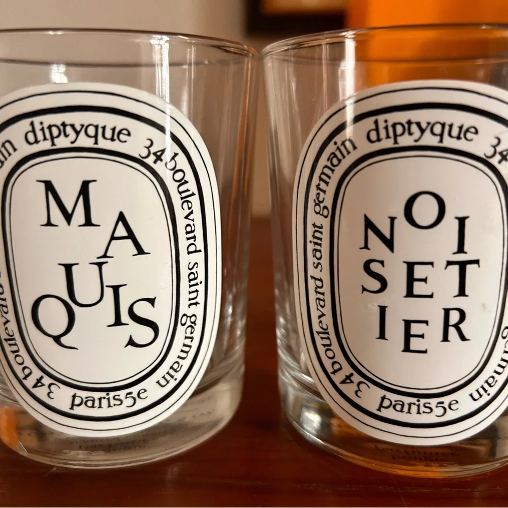 Two empty Diptyque luxury candle vessels: Noisetier snd Maquis. - Picture 2 of 4